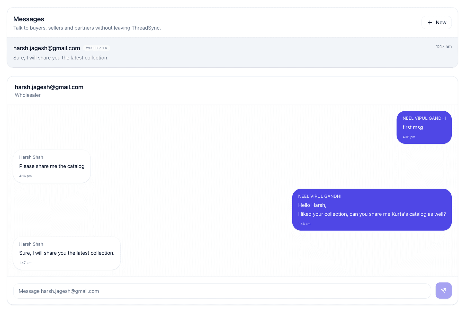 ThreadSync messaging interface